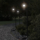 Vidaxx lampadaire d'extérieur 3 pcs 100 cm acier inoxydable noir