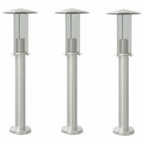Vidaxx lampadaire d'extérieur 3 pcs 60 cm acier inoxydable couleur argent