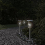 Vidaxx lampadaire d'extérieur 3 pcs 60 cm acier inoxydable couleur argent