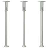Vidaxx lampadaire d'extérieur 3 pcs 100 cm acier inoxydable couleur argent