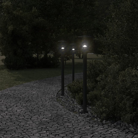 Vidaxx lampadaire d'extérieur 3 pcs 100 cm acier inoxydable noir