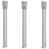 Vidaxx lampadaire d'extérieur 3 pcs 110 cm acier inoxydable couleur argent