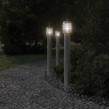 Vidaxx lampadaire d'extérieur 3 pcs 110 cm acier inoxydable couleur argent