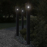 Vidaxx lampadaire d'extérieur 3 pcs 110 cm acier inoxydable noir