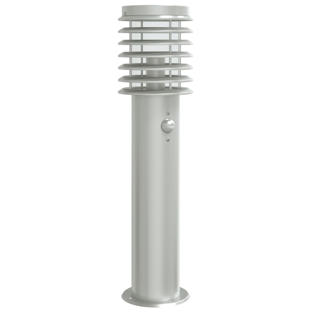 Vidaxxl lampadaire d'extérieur avec capteur 60 cm acier inoxydable argent