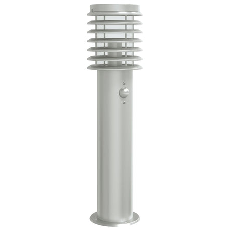 Vidaxxl lampadaire d'extérieur avec capteur 60 cm acier inoxydable argent