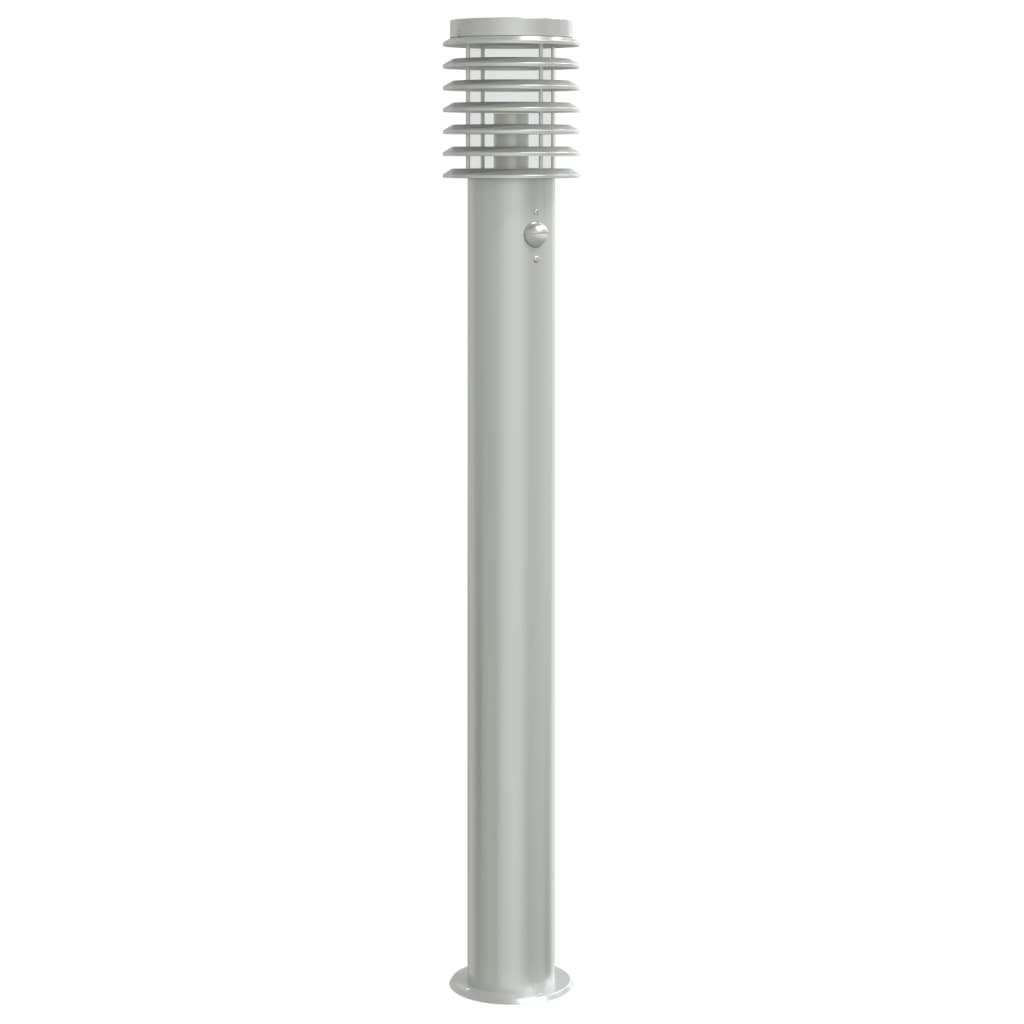Vidaxxl lampadaire d'extérieur avec capteur 110 cm acier inoxydable argent