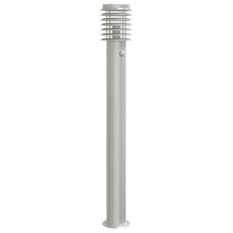 Vidaxxl lampadaire d'extérieur avec capteur 110 cm acier inoxydable argent