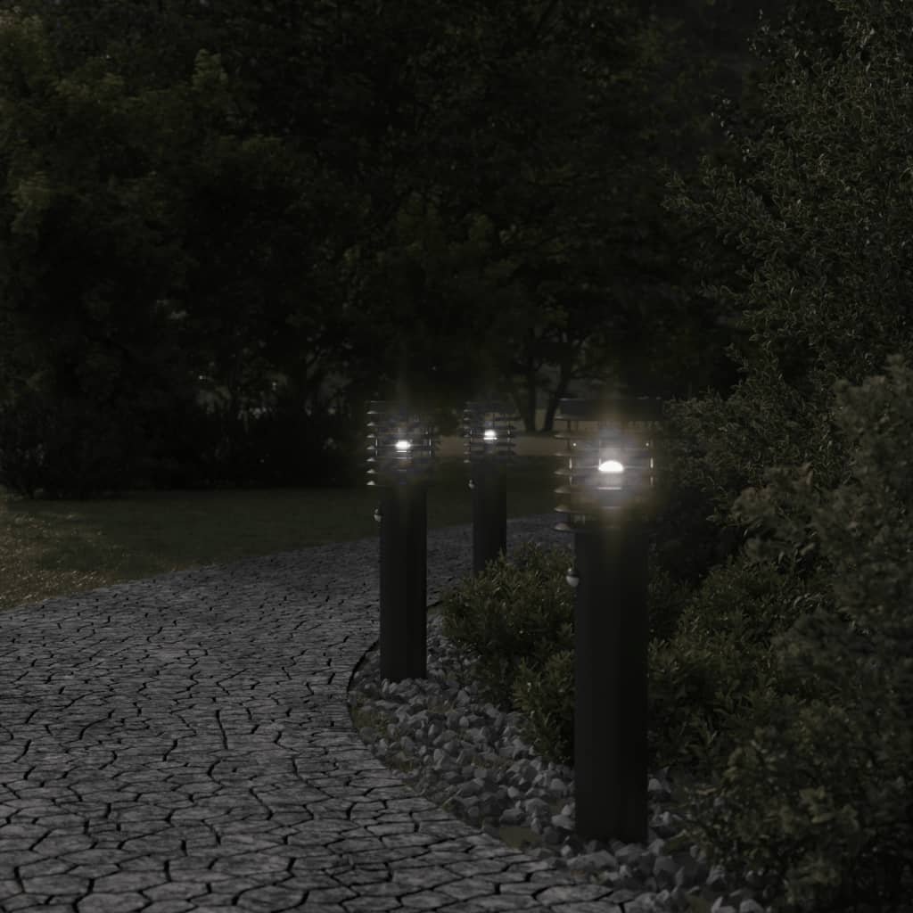VidaXL lampadaire d'extérieur avec capteur 60 cm acier inoxydable noir