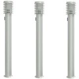 Vidaxx lampadaires d'extérieur 3 pcs douille 110 cm acier inoxydable argent