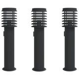 Vidaxx lampadaires d'extérieur 3 pcs douille 60 cm acier inoxydable noir