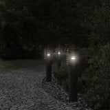 Vidaxx lampadaires d'extérieur 3 pcs douille 60 cm acier inoxydable noir