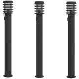 Vidaxx lampadaires d'extérieur 3 pcs douille 110 cm acier inoxydable noir