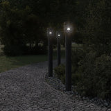Vidaxx lampadaires d'extérieur 3 pcs douille 110 cm acier inoxydable noir