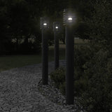 Vidaxx lampadaires d'extérieur 3 pcs douille 110 cm acier inoxydable noir