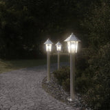Vidaxx lampadaire d'extérieur 3 pcs 80 cm acier inoxydable couleur argent