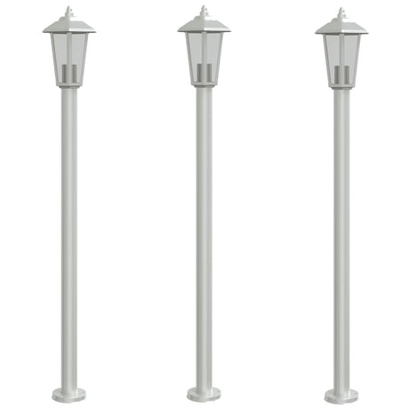Vidaxx lampadaire d'extérieur 3 pcs 120 cm acier inoxydable couleur argent