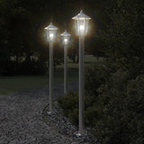 Vidaxx lampadaire d'extérieur 3 pcs 120 cm acier inoxydable couleur argent