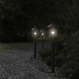 Vidaxx lampadaire d'extérieur 3 pcs 80 cm acier inoxydable noir