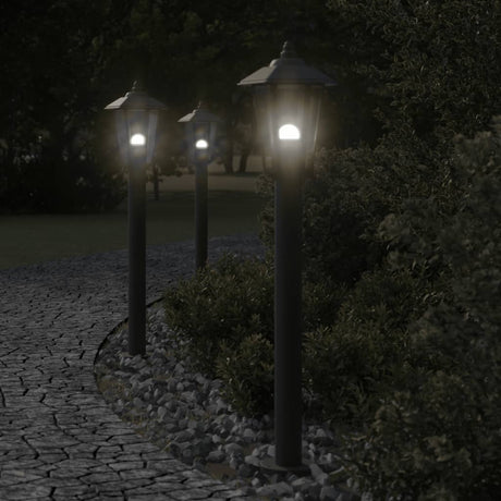 Vidaxx lampadaire d'extérieur 3 pcs 80 cm acier inoxydable noir