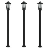 Vidaxx lampadaire d'extérieur 3 pcs 120 cm acier inoxydable noir