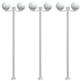 Vidaxx lampadaires d'extérieur 3 pcs 215 cm acier inoxydable couleur argent