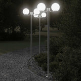Vidaxx lampadaires d'extérieur 3 pcs 215 cm acier inoxydable couleur argent