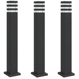 Vidaxx lampadaires d'extérieur 3 pcs 80 cm aluminium noir