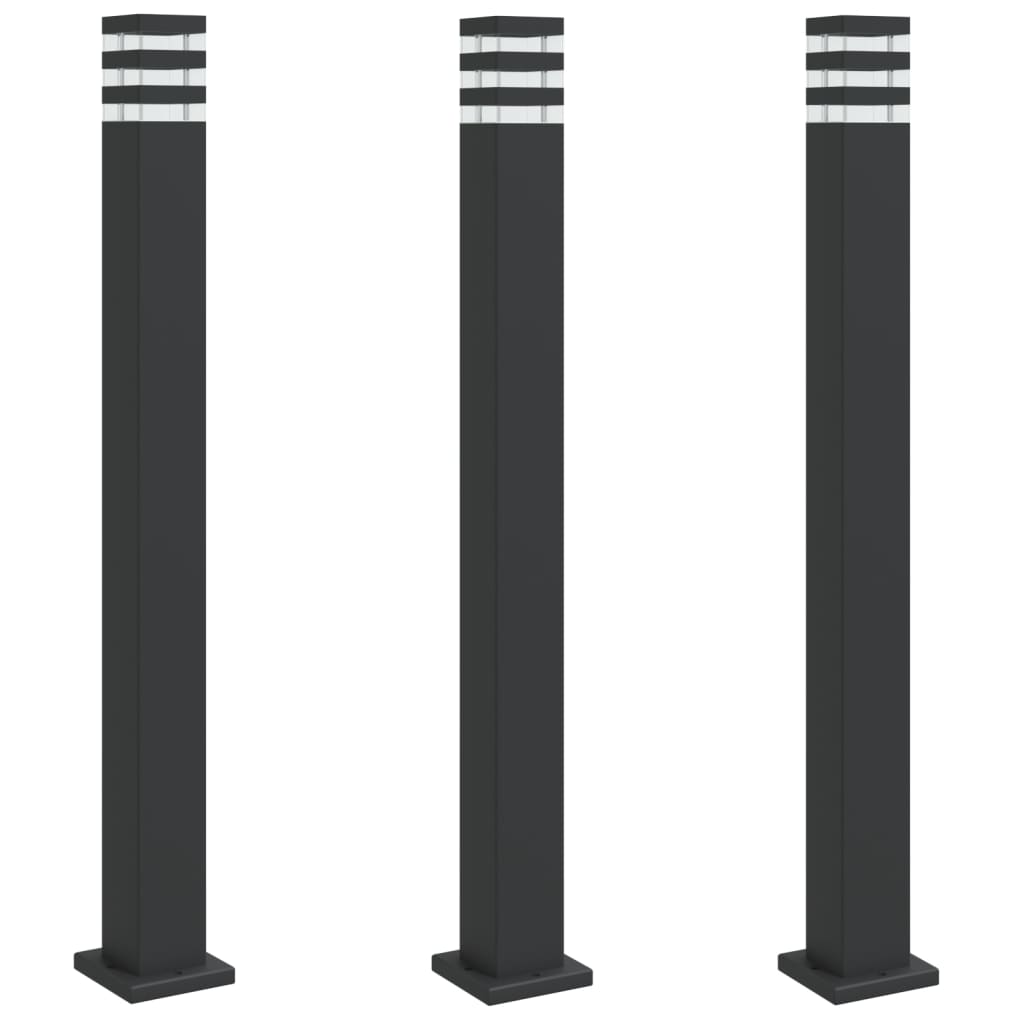 Vidaxx lampadaires d'extérieur 3 pcs 110 cm aluminium noir