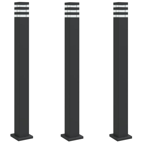 Vidaxx lampadaires d'extérieur 3 pcs 110 cm aluminium noir