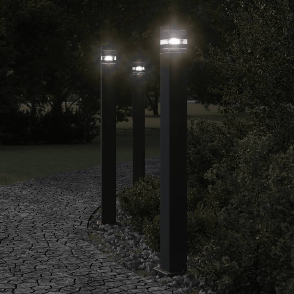 Vidaxx lampadaires d'extérieur 3 pcs 110 cm aluminium noir