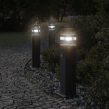 VidaXL lampadaires d'extérieur avec capteur 50 cm aluminium noir