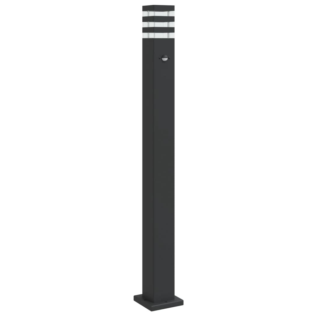 VidaXL lampadaire d'extérieur avec capteur 110 cm aluminium noir