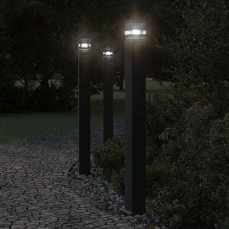 VidaXL lampadaire d'extérieur avec capteur 110 cm aluminium noir