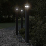 Vidaxx lampadaires d'extérieur 3 pcs avec capteur 110 cm aluminium noir