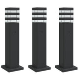 Vidaxx lampadaires d'extérieur 3 pcs avec douille 50 cm aluminium noir