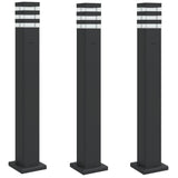 Vidaxx lampadaires d'extérieur 3 pcs avec douille 80 cm aluminium noir
