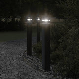 Vidaxl buitenvloerlampen 3 st met stopcontact 80 cm aluminium zwart