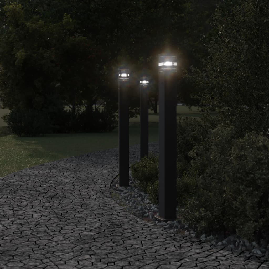 VidaXL lampadaire d'extérieur avec douille 110 cm aluminium noir