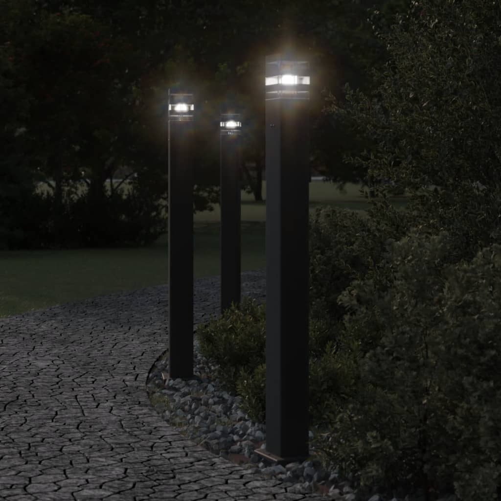 VidaXL lampadaire d'extérieur avec douille 110 cm aluminium noir