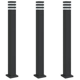 Vidaxx lampadaires d'extérieur 3 pcs avec douille 110 cm aluminium noir