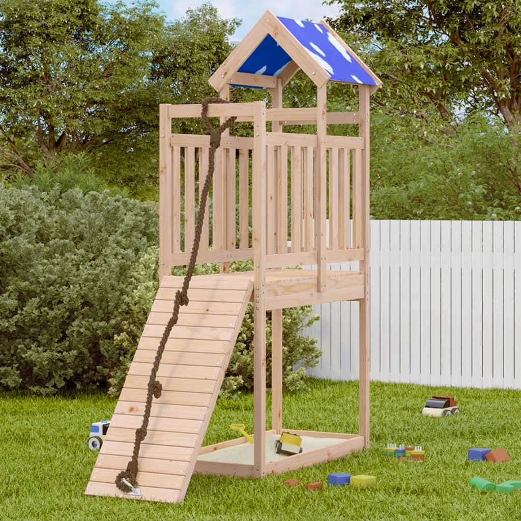 Vidaxl Play Tower 110.5x52.5x215 cm Solid Pine