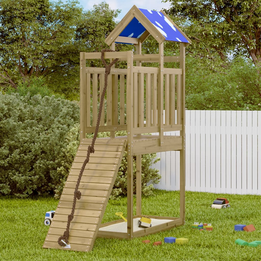 VidaXL play tower 110.5x52.5x215 cm impregnated pine