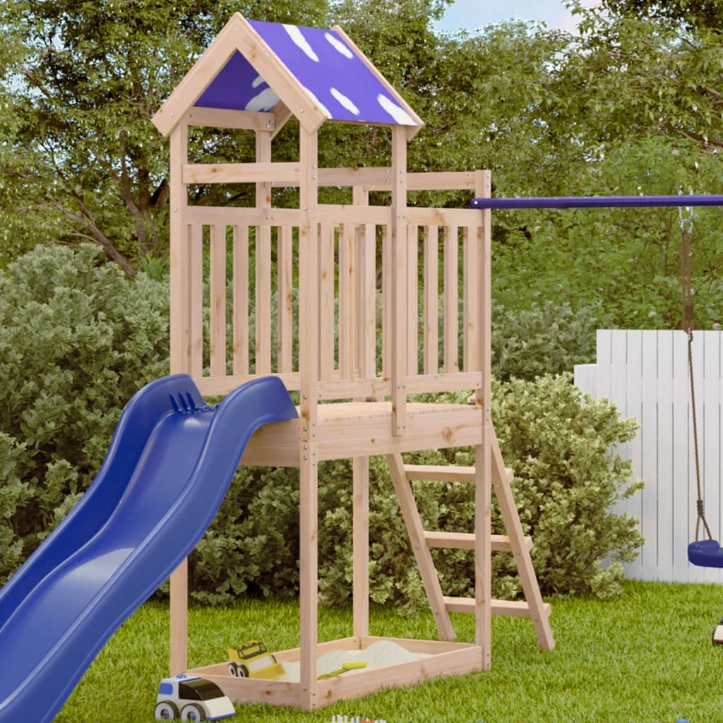 Vidaxl Play Tower with Ladder 110.5x52.5x215 cm Solid pine