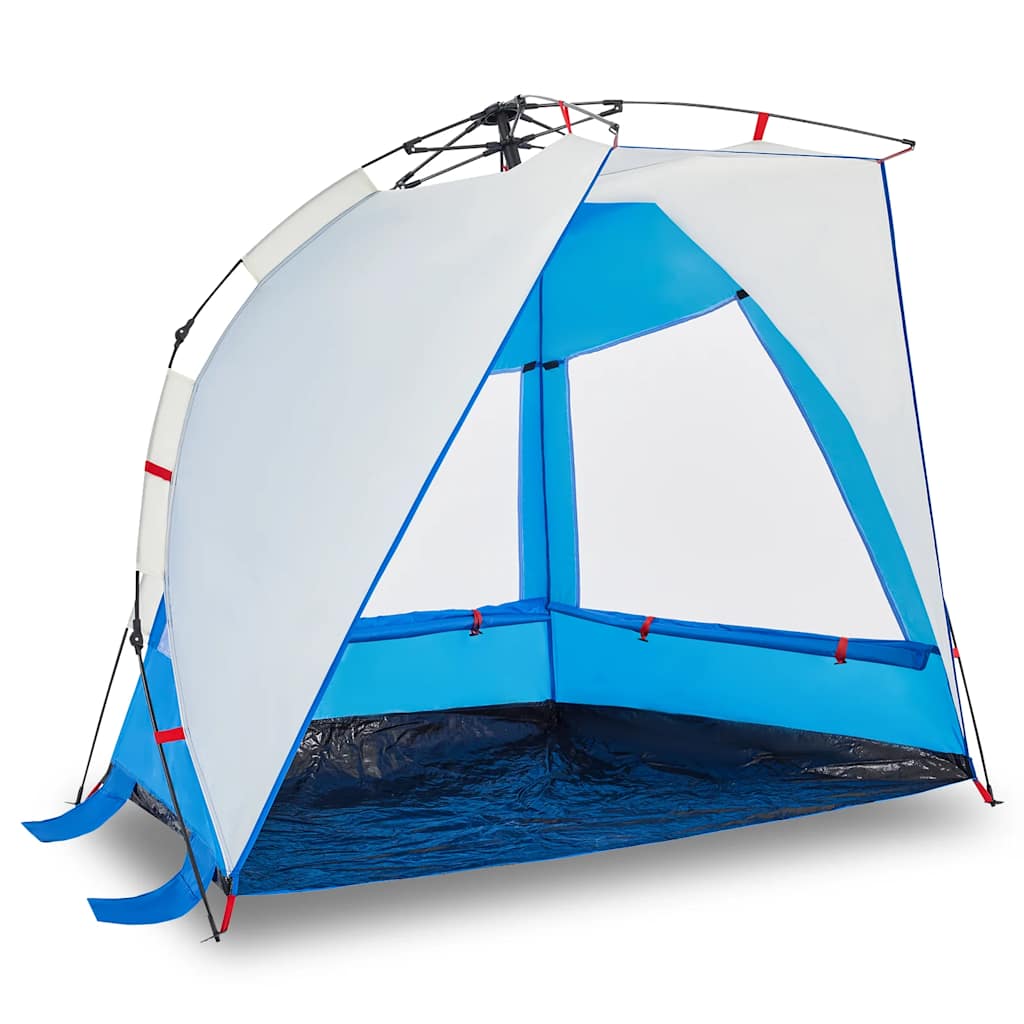 VidaXL tente de plage 2 personnes étanche à dégagement rapide bleu azur