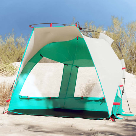 VidaXL tente de plage 2 personnes étanche à dégagement rapide vert d'eau