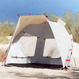 Vidaxl tente de plage 2 personnes étanche à dégagement rapide gris