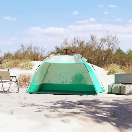 VidaXL tente de plage 2 personnes étanche à dégagement rapide vert d'eau