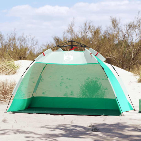 VidaXL tente de plage 2 personnes étanche à dégagement rapide vert d'eau