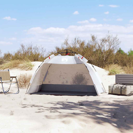 Vidaxl tente de plage 2 personnes étanche à dégagement rapide gris